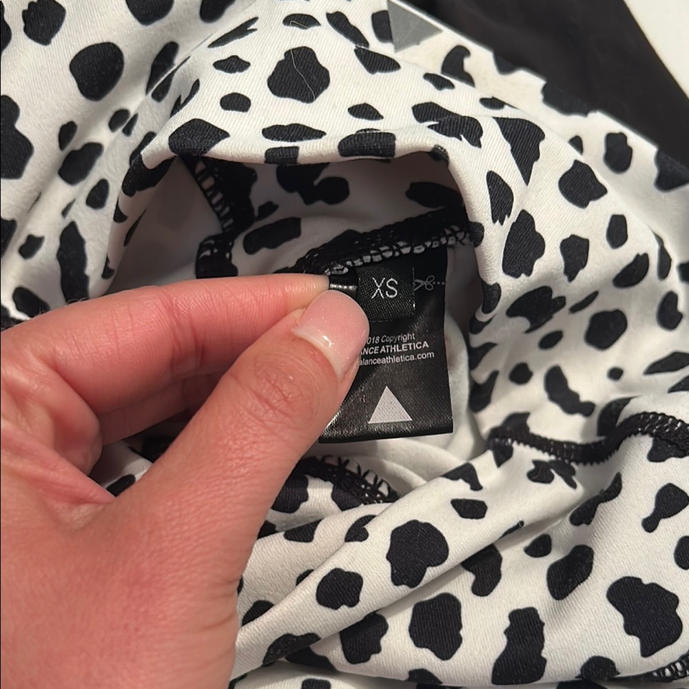 Black Zip-Up Jacket and White Leopard Print Leggings - Picture 3 of 4